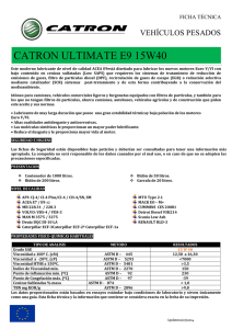 Catálogo CATRON ULTIMATE E9 15W40 Pesados