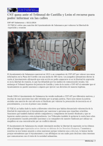 CNT gana ante el Tribunal de Castilla y León el... poder informar en las calles