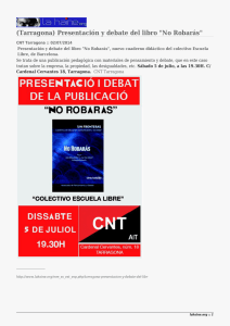 (Tarragona) Presentación y debate del libro &#34;No Robarás&#34;