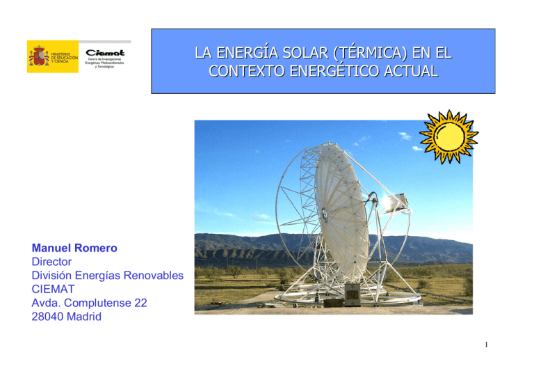 La Energ A Solar T Rmica En El Contexto Energ Tico Actual