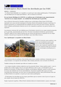 El helicóptero Black Hawk fue derribado por las FARC