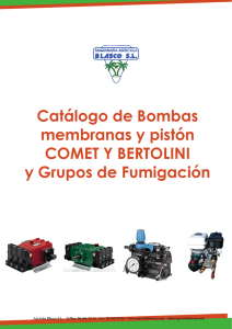 Catálogo Bombas de fumigar Bertolini pistones y membranas