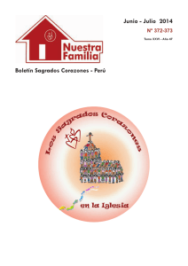 Junio - Julio  2014 Boletín Sagrados Corazones - Perú N° 372-373