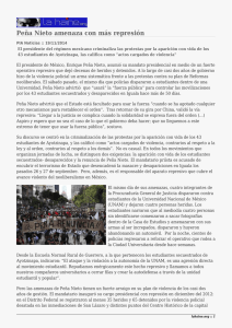 Peña Nieto amenaza con más represión