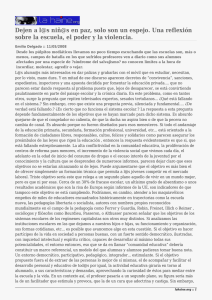 Dejen a l@s ni&ntilde;@s en paz, solo son un espejo.... sobre la escuela, el poder y la violencia.