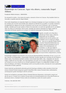 Homenaje en Caracas: Agur eta ohore, camarada Ángel Aldana