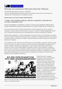 Mensaje del prisionerx libertarix Marcelo Villaroel
