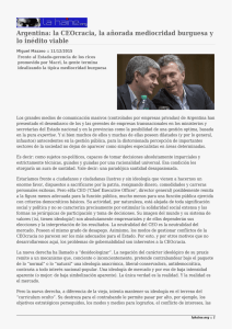 Argentina: la CEOcracia, la añorada mediocridad burguesa y lo inédito viable