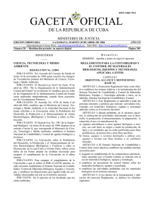 Resolución 2 2004 Dictamen de Salvaguardia Seguridad Biológica Convención Armas Biológicas