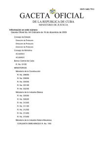 Acuerdo 5517/2005 del Comité Ejecutivo del Consejo de Ministros “Sobre las contravenciones por violación de los preceptos de la Convención de Armas Químicas”