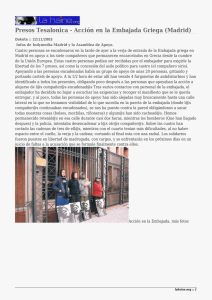 Presos Tesalonica - Acción en la Embajada Griega (Madrid)