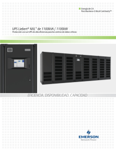 UPS Liebert NXL, 1100kVA/1100kW, 60 Hz; Brochure (Español); (R05/11); (SL-30600)
