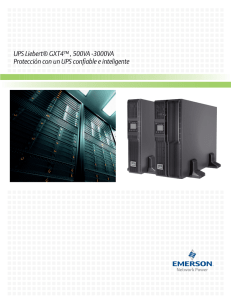 UPS Liebert GXT4, 500-3000VA; Brochure de Producto para 230V; (R01/15); (SL-23186A)