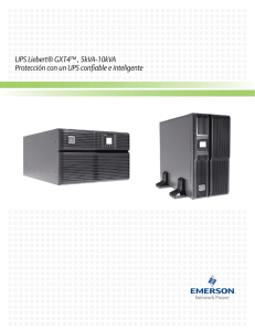 UPS Liebert GXT4, 5-10KVA; Brochure de Producto para 230V; (R01/15); (SL-23196ASP)
