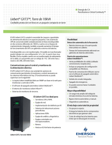 Liebert GXT3, UPS en Torre10kVA; Brochure para Argentina; (R05/12); (AP12DPG-GXT3TowerVV3-BR-SP)