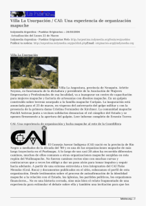 Villa La Usurpación / CAI: Una experiencia de organización mapuche
