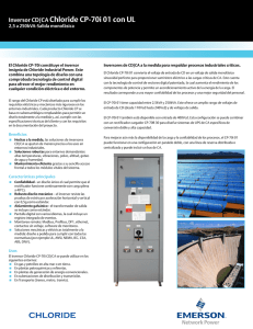 Brochure del Inversor CD/CA Chloride CP-70i 01, 2,5 a 250kVA - salida monofásica (Español)