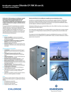 Brochure del rectificador y cargador Chloride CP-70R 30, 16 a 2500 A - trifásico (Español)