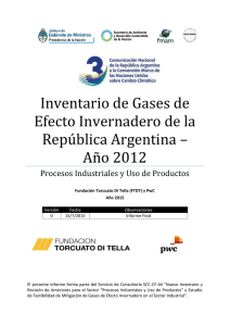 Inventario GEIs Procesos Industriales y Uso de productos