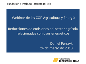 Reducciones de emisiones del sector agrícola relacionada con usos energéticos D Perczyk FTDT 2013