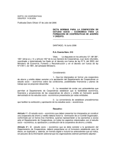 DICTA  NORMAS  PARA  LA  CONFECCIÓN ... ESTUDIO  SOCIO  –  ECONÓMICO  PARA ... FORMACIÓN  DE  COOPERATIVAS  DE  AHORRO