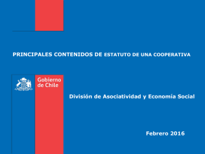 PRINCIPALES CONTENIDOS DE División de Asociatividad y Economía Social Febrero 2016