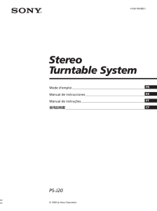 Stereo Turntable System PS-J20 Mode d’emploi