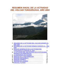 RESUMEN ANUAL DE LA ACTIVIDAD DEL VOLCAN TUNGURAHUA. AÑO 2004