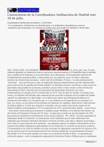 Convocatoria de la Coordinadora Antifascista de Madrid este 18 de julio.