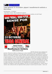 Vaga general 31 d'octubre: piquet i manifestació unitària a Barcelona