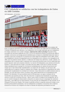CNT Valladolid se solidariza con los trabajadores de Eulen