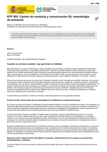 Nueva ventana:NTP 505: Cambio de conducta y comunicación (II): metodología de actuación (pdf, 218 Kbytes)
