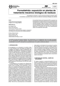 Nueva ventana:NTP 1075: Formaldehído: exposición en plantas de tratamiento mecánico biológico de residuos (pdf, 376 Kbytes)