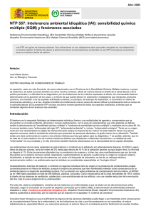 Nueva ventana:NTP 557: Intolerancia ambiental idiopática (IAl): sensibilidad química múltiple (SQM) y fenómenos asociados (pdf, 210 Kbytes)