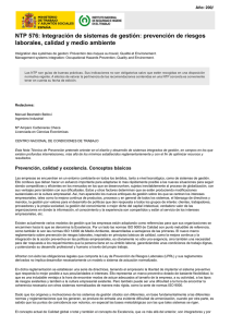 Nueva ventana:NTP 576: Integración de sistemas de gestión: prevención de riesgos laborales, calidad y medio ambiente (pdf, 404 Kbytes)