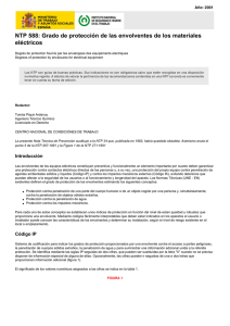 Nueva ventana:NTP 588: Grado de protección de las envolventes de los materiales eléctricos (pdf, 318 Kbytes)