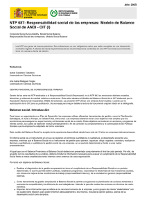 Nueva ventana:NTP 687: Responsabilidad social de las empresas: Modelo de Balance Social de ANDI - OIT (I) (pdf, 244 Kbytes)