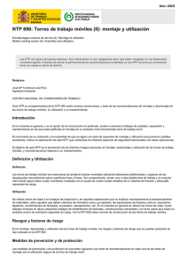 Nueva ventana:NTP 696: Torres de trabajo móviles (II): montaje y utilización (pdf, 455 Kbytes)