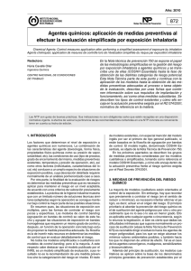 Nueva ventana:NTP 872: Agentes químicos: aplicación de medidas preventivas al efectuar la evaluación simplificada por exposición inhalatoria (pdf, 539 Kbytes)