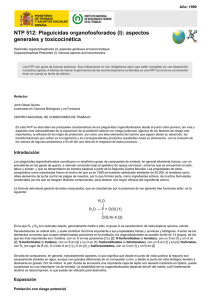Nueva ventana:NTP 512: Plaguicidas organofosforados (I): aspectos generales y toxicocinética (pdf, 357 Kbytes)