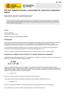 Nueva ventana:NTP 523: Radiofrecuencias y microondas (II): control de la exposición laboral (pdf, 462 Kbytes)