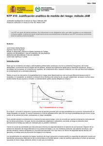 Nueva ventana:NTP 410: Justificación analítica de medida del riesgo: método JAM (pdf, 388 Kbytes)