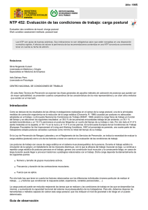 Nueva ventana:NTP 452: Evaluación de las condiciones de trabajo: carga postural (pdf, 328 Kbytes)
