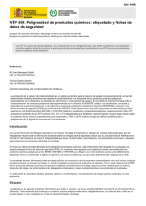 Nueva ventana:NTP 459: Peligrosidad de productos químicos: etiquetado y fichas de datos de seguridad (pdf, 371 Kbytes)
