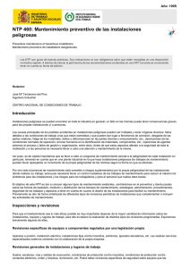 Nueva ventana:NTP 460: Mantenimiento preventivo de las instalaciones peligrosas (pdf, 290 Kbytes)