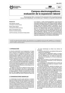 Nueva ventana:NTP 894: Campos electromagnéticos: evaluación de la exposición laboral (pdf, 246 Kbytes)
