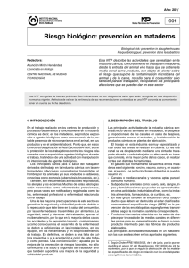 Nueva ventana:NTP 901: Riesgo biológico: prevención en mataderos (pdf, 489 Kbytes)