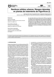 Nueva ventana:NTP 908: Residuos sólidos urbanos. Riesgos laborales en plantas de tratamiento de frigoríficos (I) (pdf, 255 Kbytes)