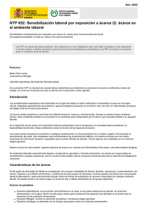 Nueva ventana:NTP 652: Sensibilización laboral por exposición a ácaros (I): ácaros en el ambiente laboral (pdf, 342 Kbytes)