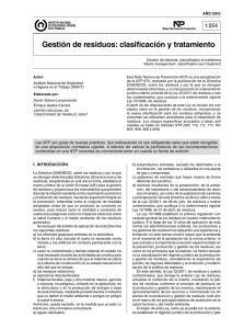 Nueva ventana:NTP 1054: Gestión de residuos: clasificación y tratamiento - Año 2015 (pdf, 420 Kbytes)